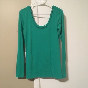 Scoop Neck and Back Long Sleeve